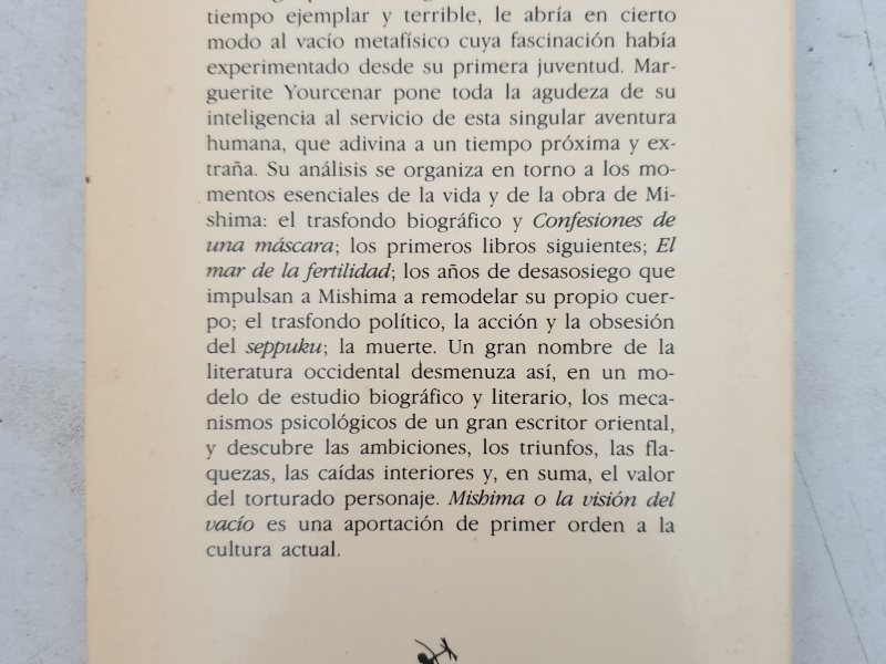Marguerite Yourcenar. Mishima o la visión del vacío (1001)