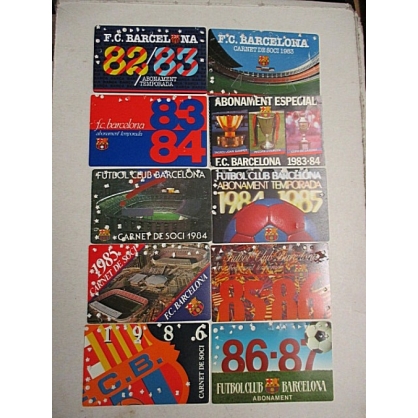 4 CARNETS I 6 ABONAMENTS TEMPORADA DEL CLUB DE FÚTBOL BARCELONA (1982-1987).