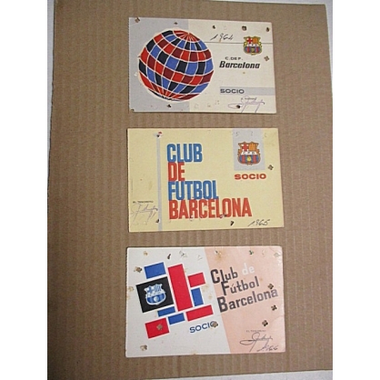 3 CARNETS DEL CLUB DE FÚTBOL BARCELONA (1964-1965-1966).