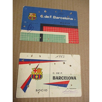 2 CARNETS DEL CLUB DE FÚTBOL BARCELONA (1961-1962).